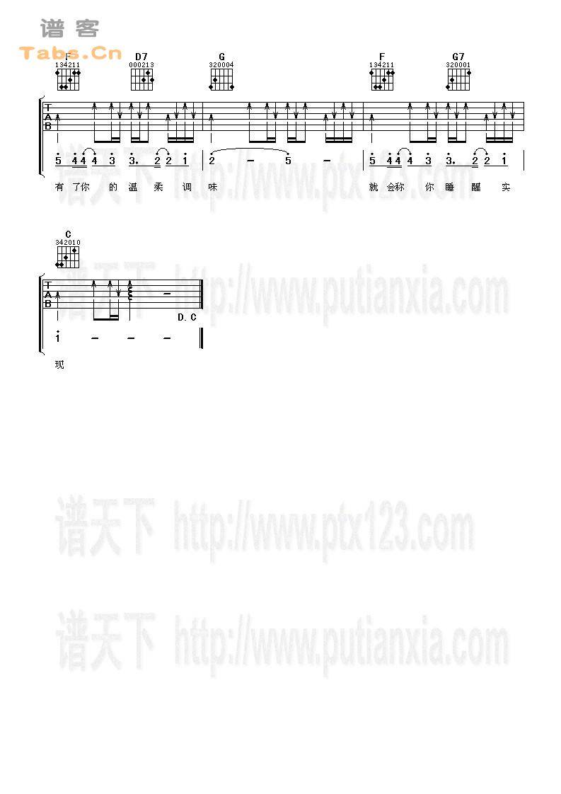 许愿 完美版	吉他谱 