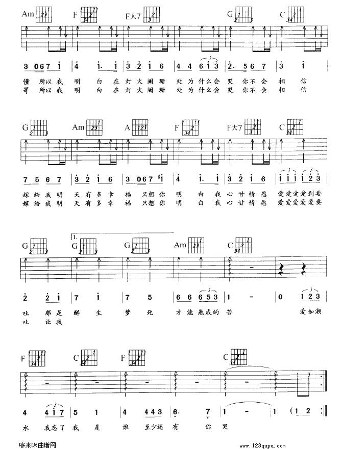 K歌之王（陈奕迅）吉他谱 