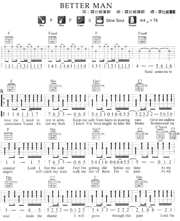 Better Man（新）吉他谱
