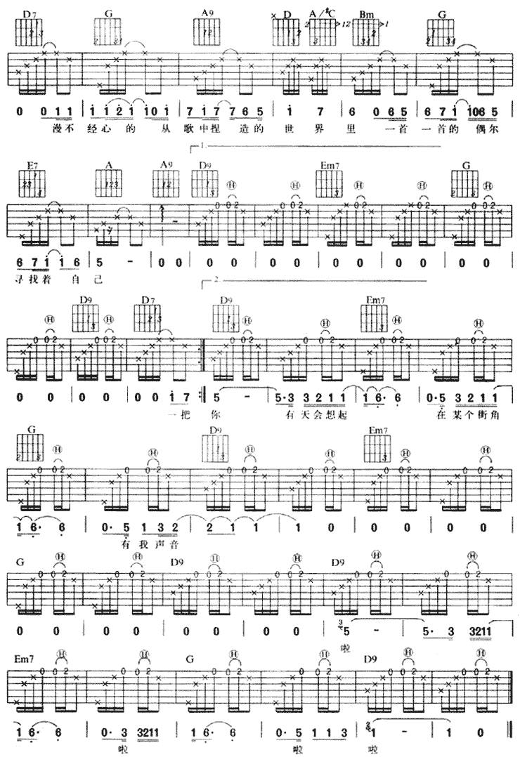 街角的Guitar Man-迪克牛仔吉他谱 