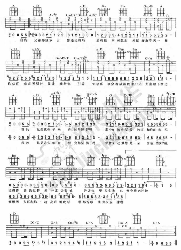 我的兄弟吉他谱