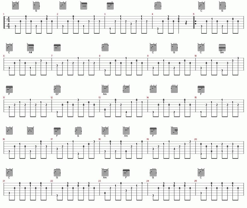 从心爱你1吉他谱