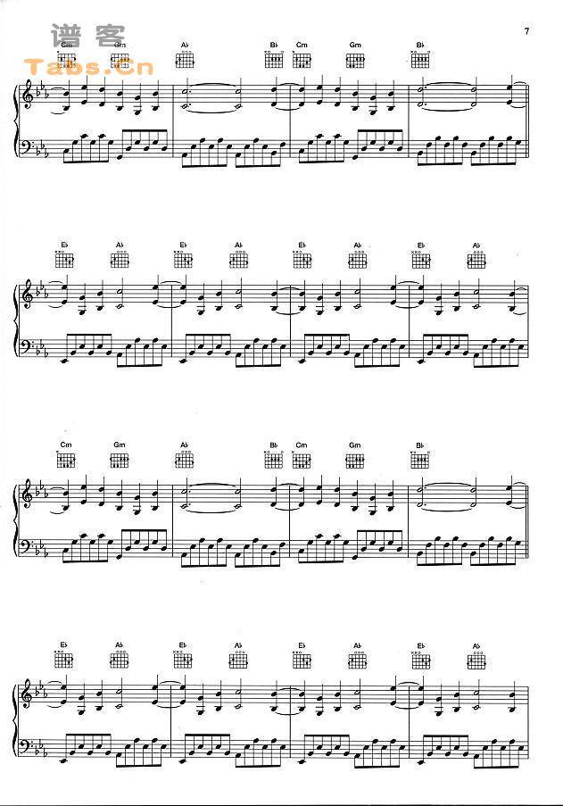 树的记忆 - The memory of trees 经典	吉他谱 