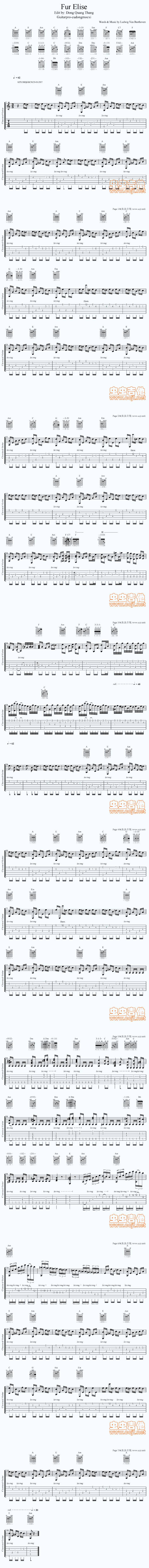 致爱丽丝-最完美详尽版-献给爱丽丝吉他谱 