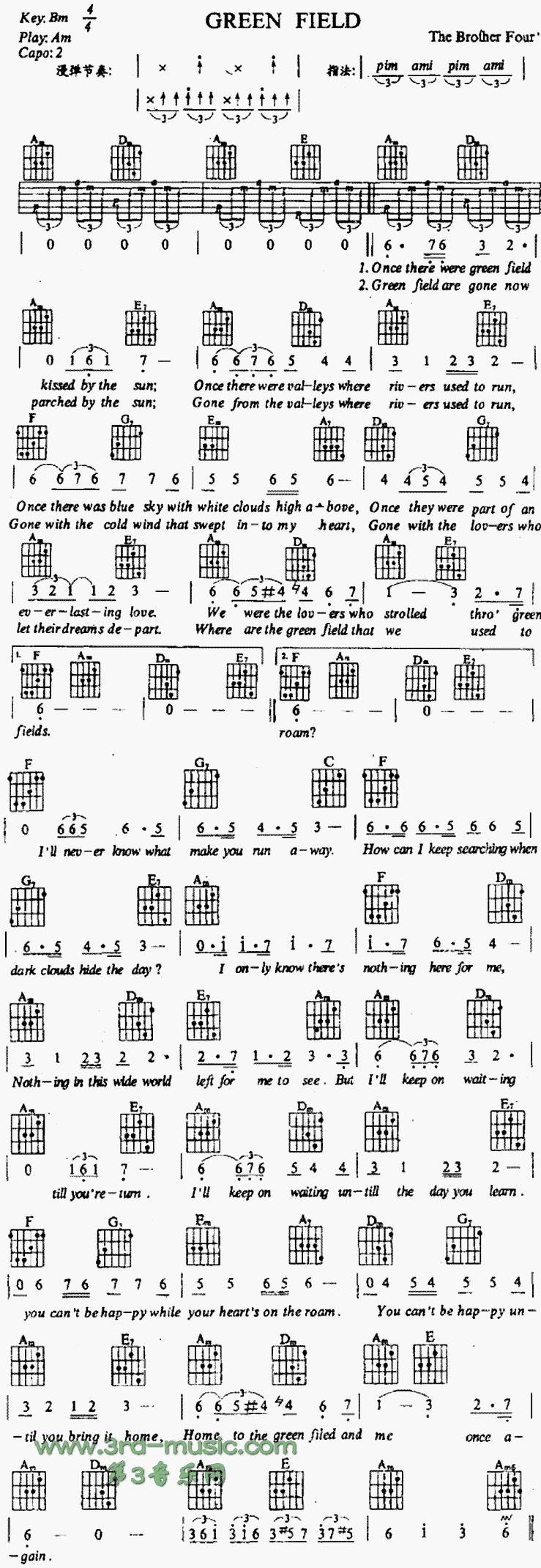 Green Field吉他谱 