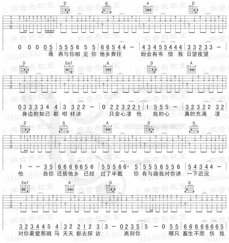 伤心的小鹦鹉吉他谱