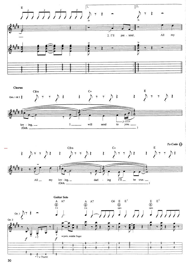 All My Loving吉他谱 