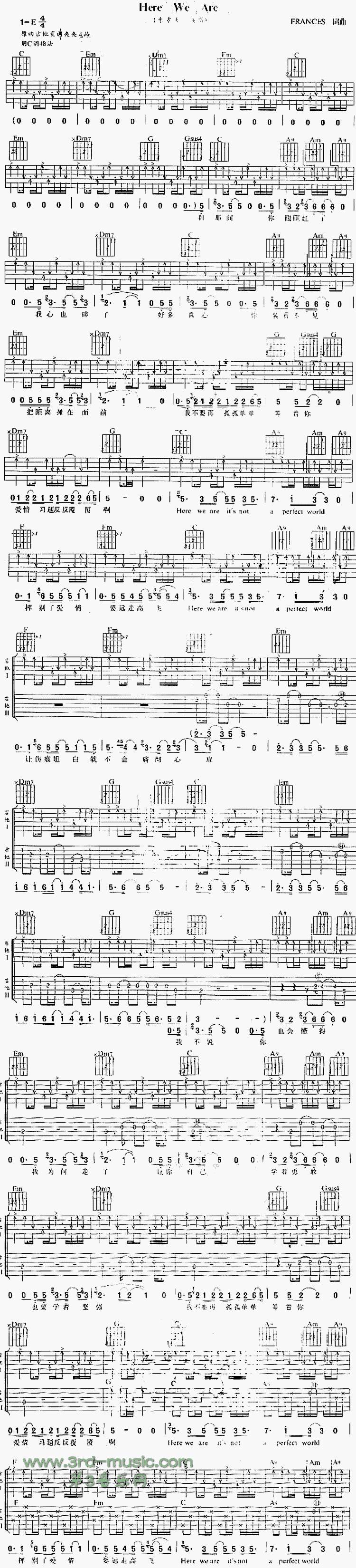 Here We Are吉他谱 