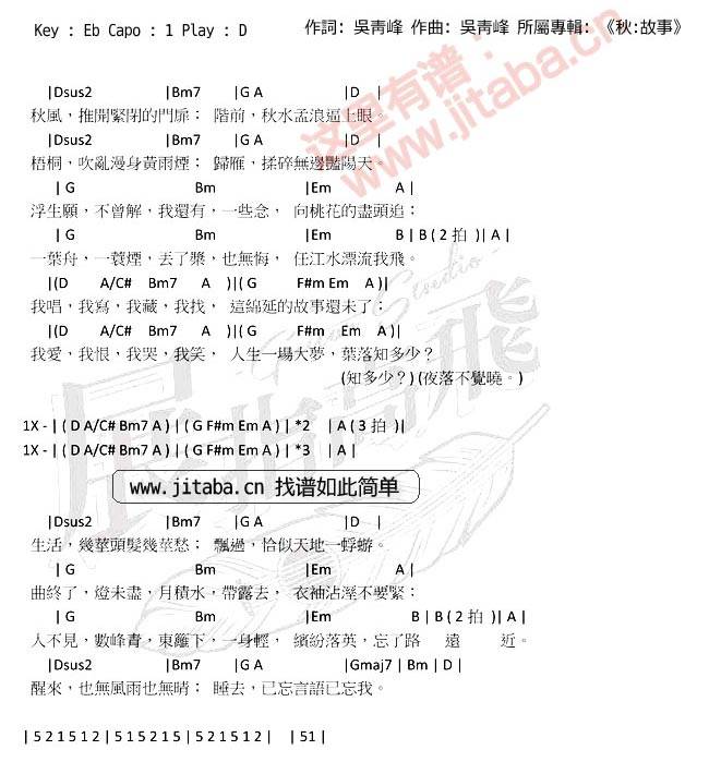 故事 - 苏打绿吉他谱 