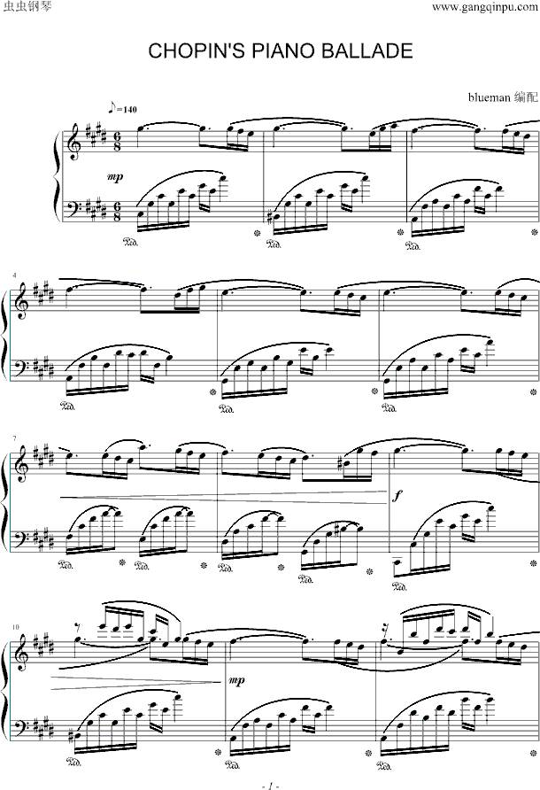 肖邦的钢琴叙事曲吉他谱