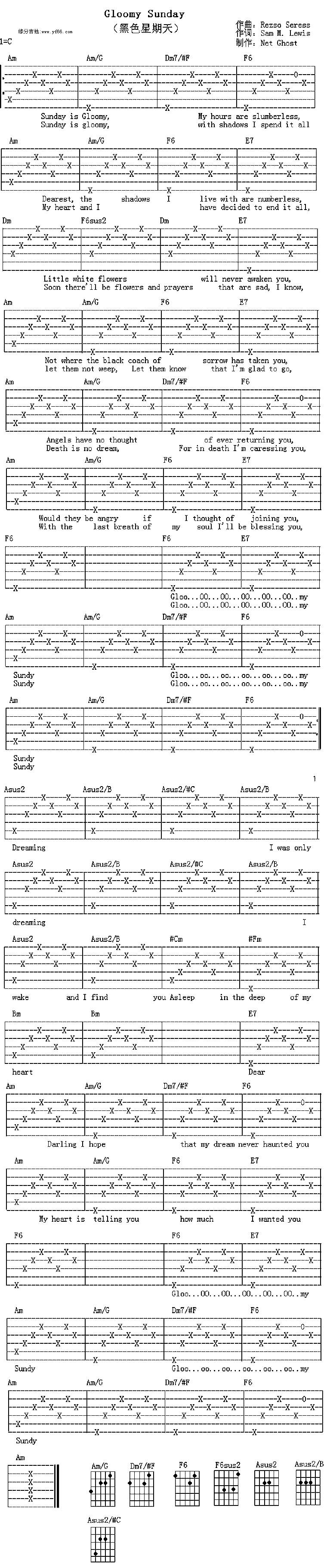 黑色星期天吉他谱 