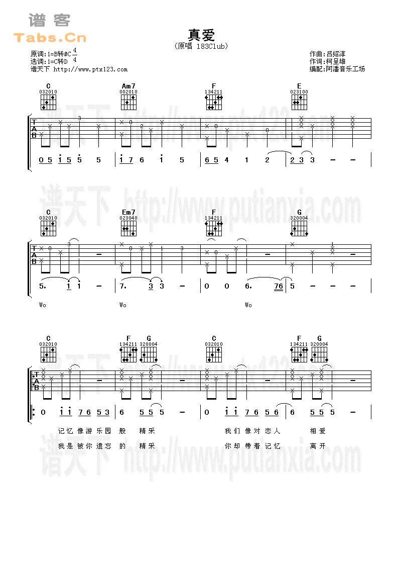 真爱 完美版	吉他谱