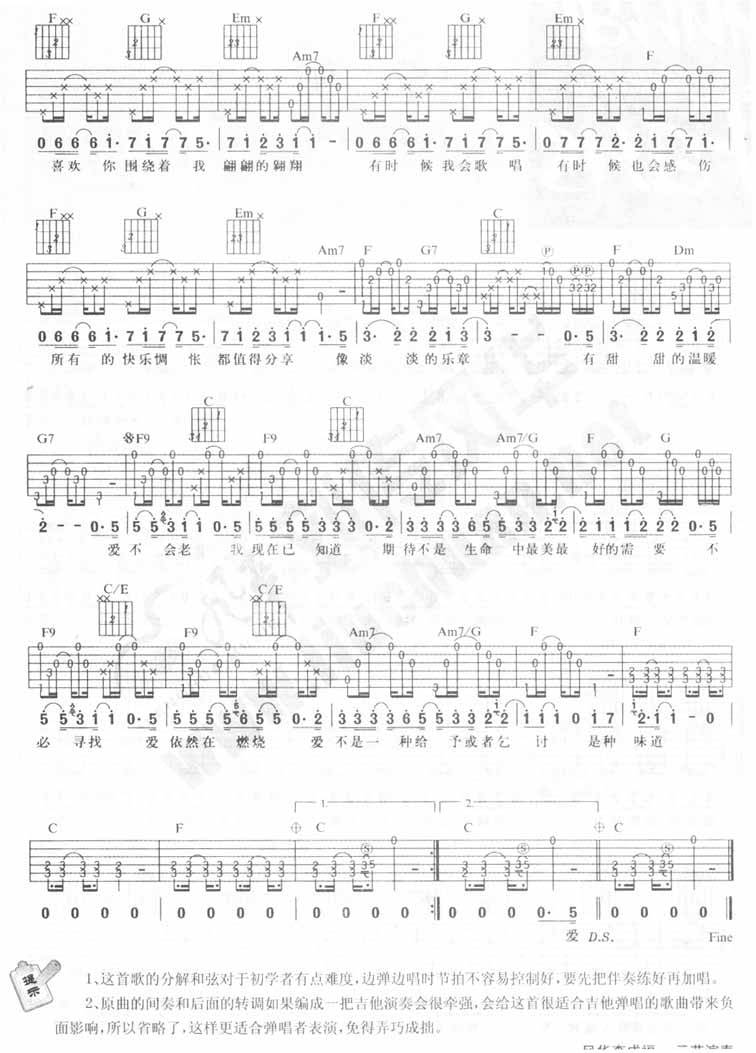 你的味道吉他谱 