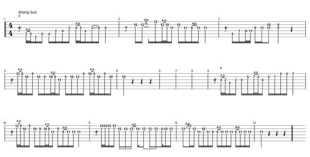 灰色轨迹尾奏吉他谱 