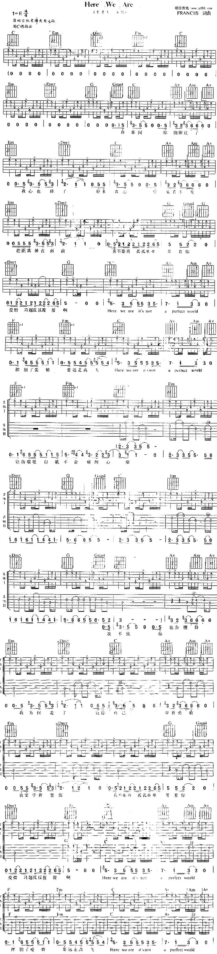 Here We Are吉他谱 