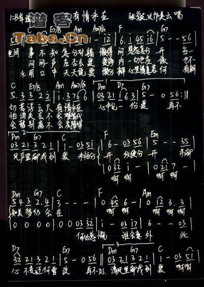 只有情永在 简谱和弦版	吉他谱