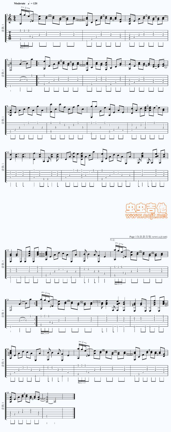 张国荣 倩女幽魂吉他谱 