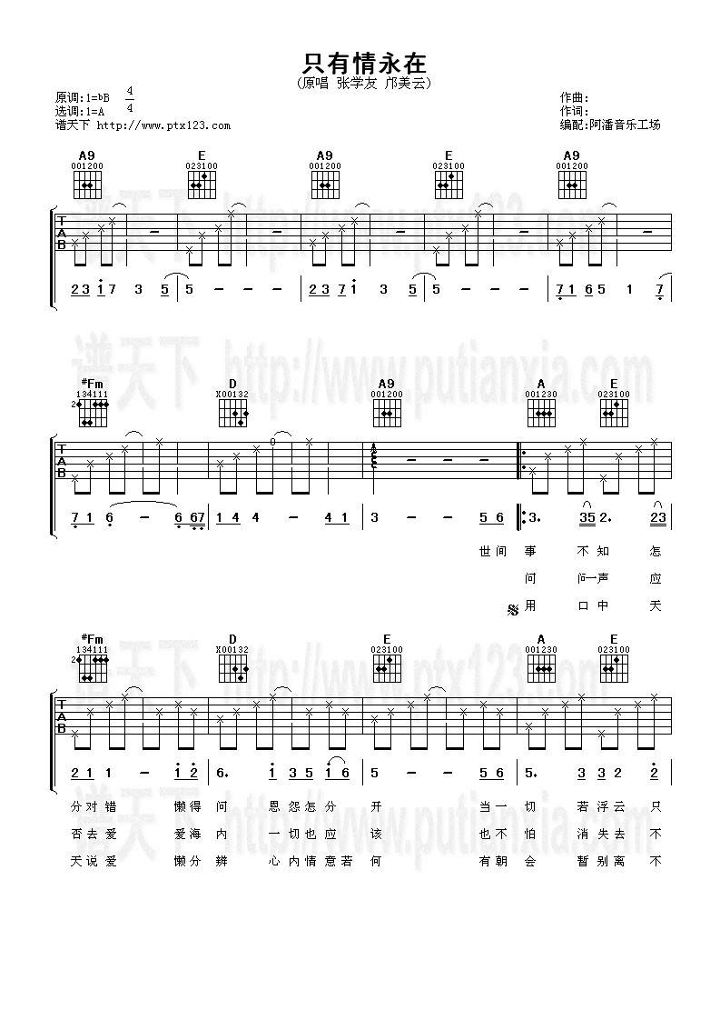 只有情永在吉他谱