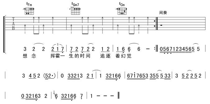 吉普赛情人吉他谱 