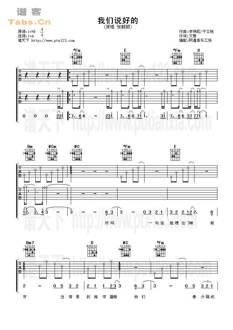 我们说好的 完美版	吉他谱