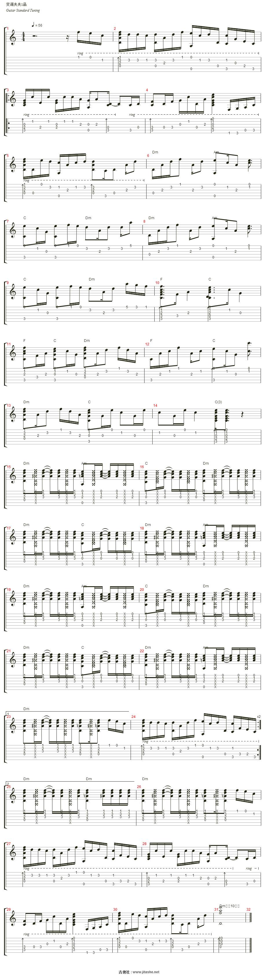 会受伤的人只有一种可能吉他谱 