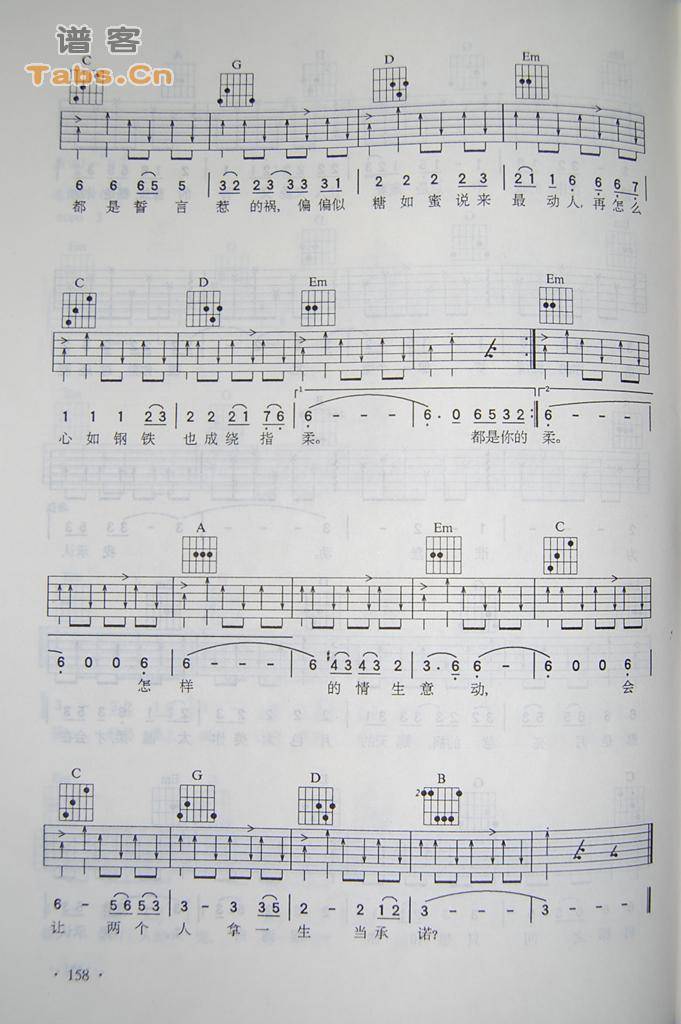 月亮惹的祸 	吉他谱 