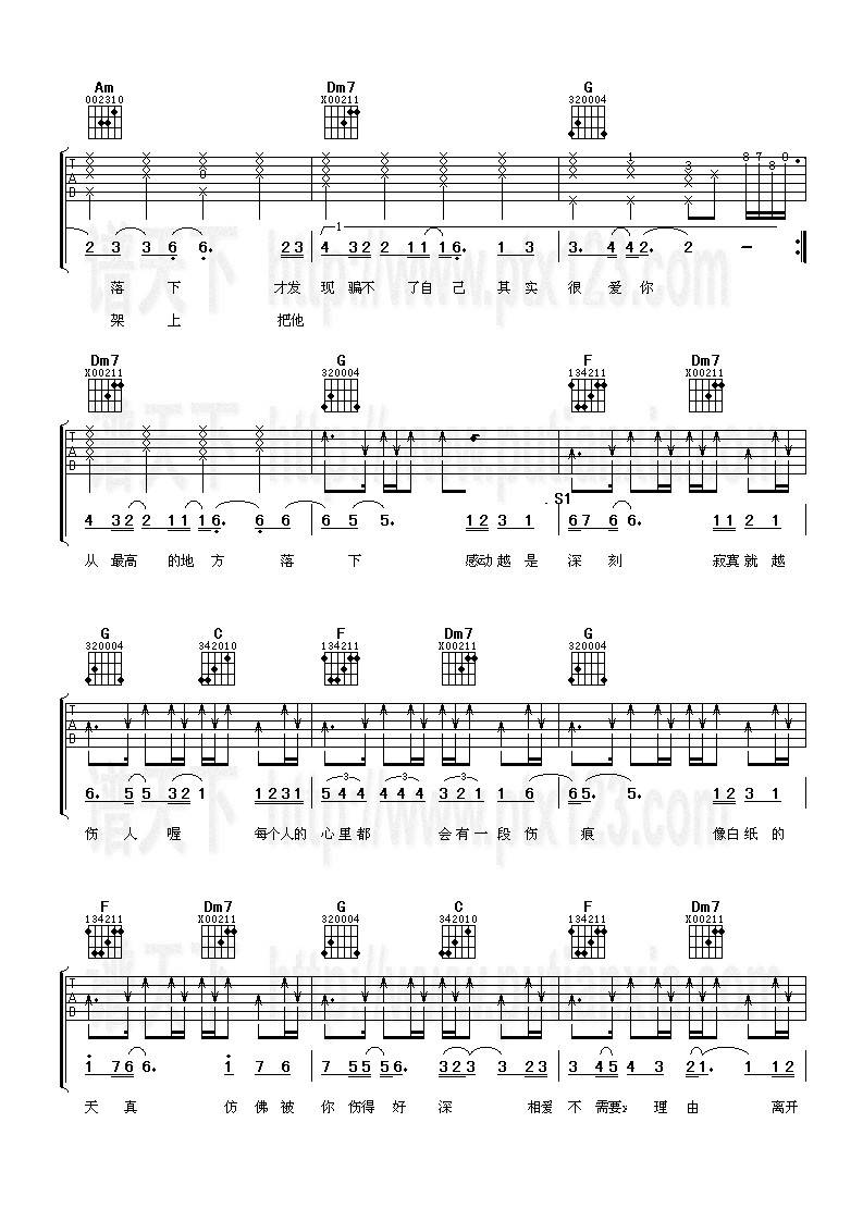 其实很爱你吉他谱