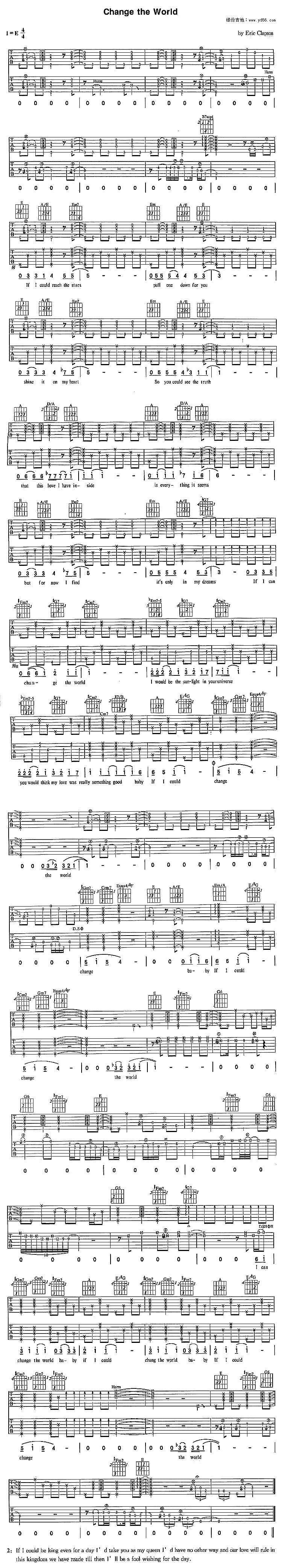 Change The World吉他谱 