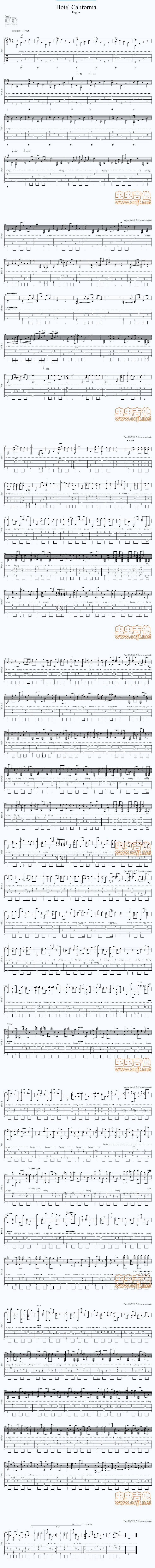 郑成河指弹 加州旅馆吉他谱 