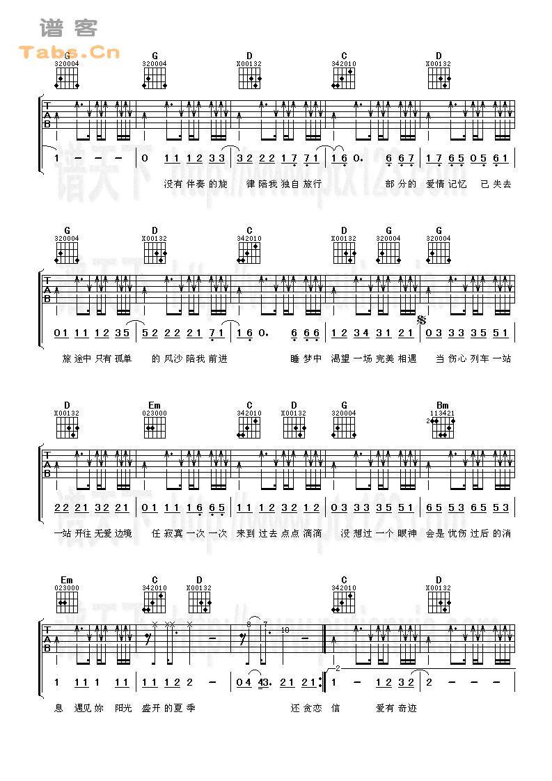 蓝色土耳其 完美版	吉他谱