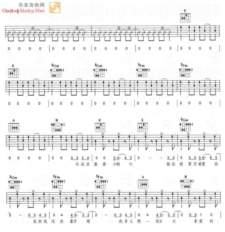 酸酸甜甜就是我(完美版)吉他谱 