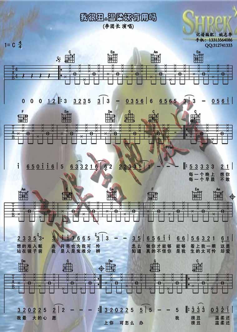 我很丑温柔还有用吗吉他谱