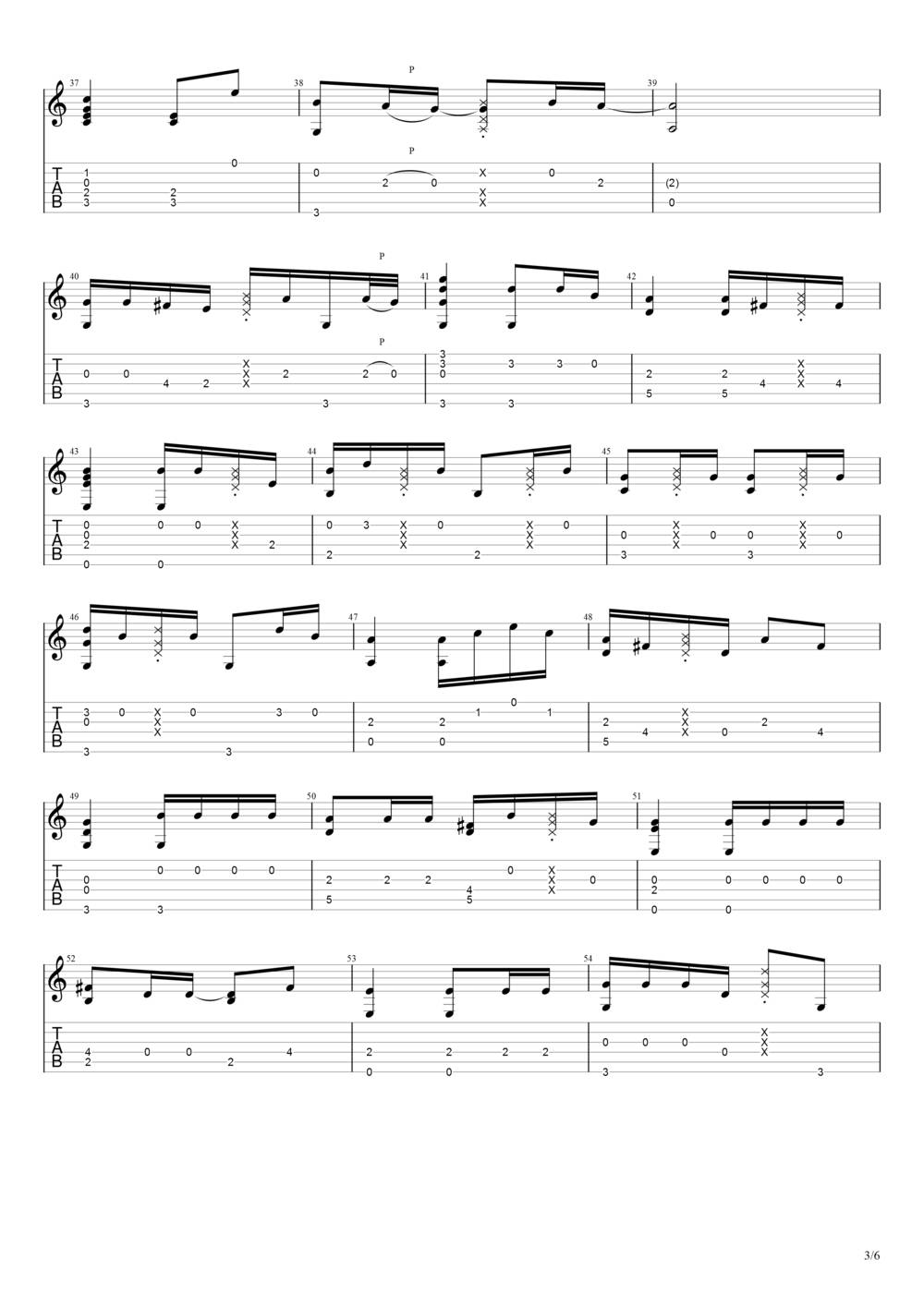 清新的小女孩吉他谱_指弹版