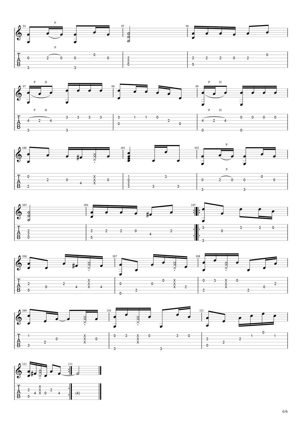 清新的小女孩吉他谱_指弹版 