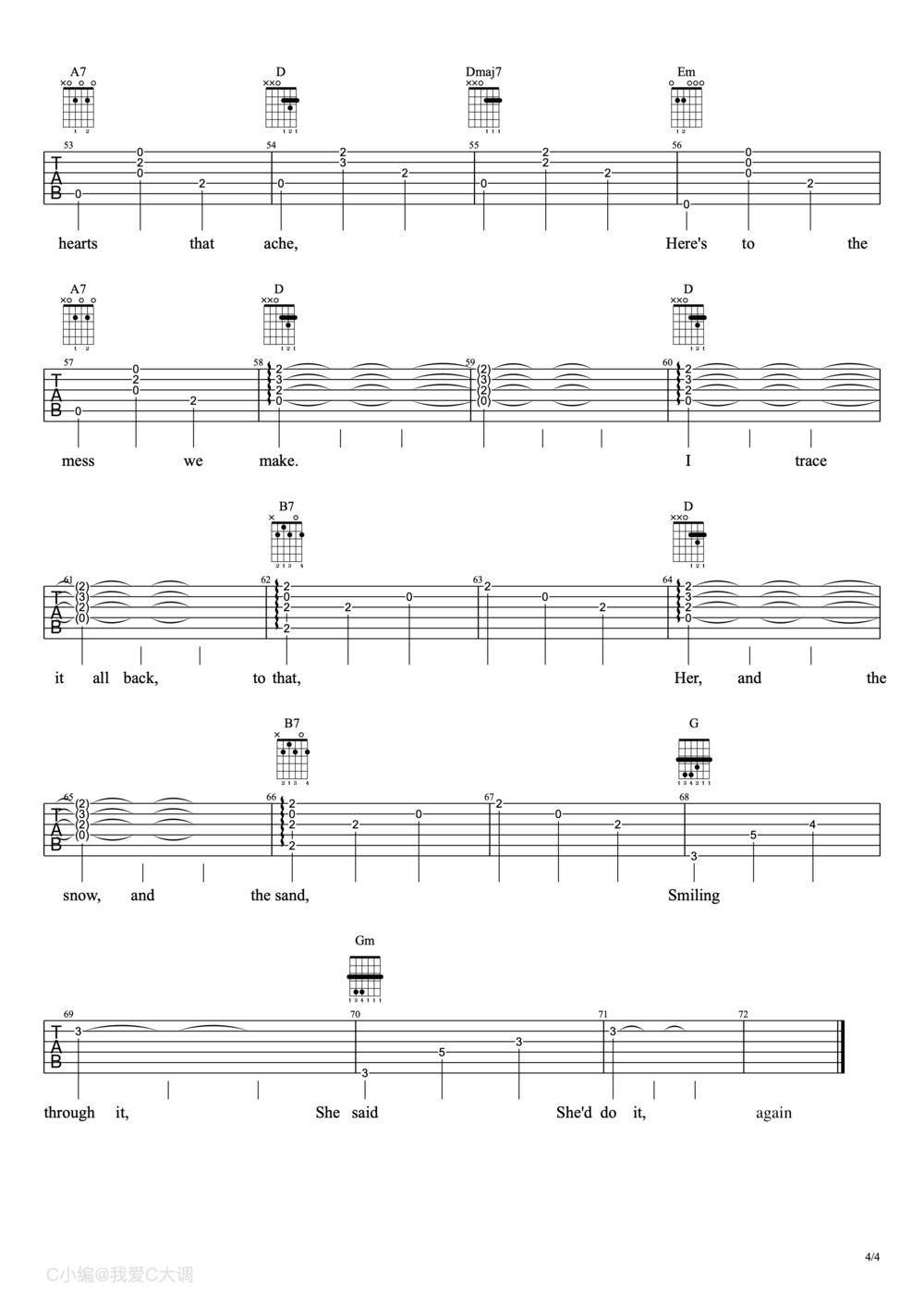 The Fools Who Dream吉他谱 