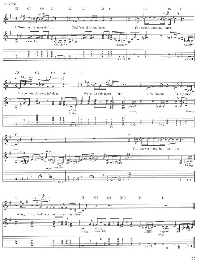 Walkin`Blues-Eric Clapton克莱普顿吉他谱 