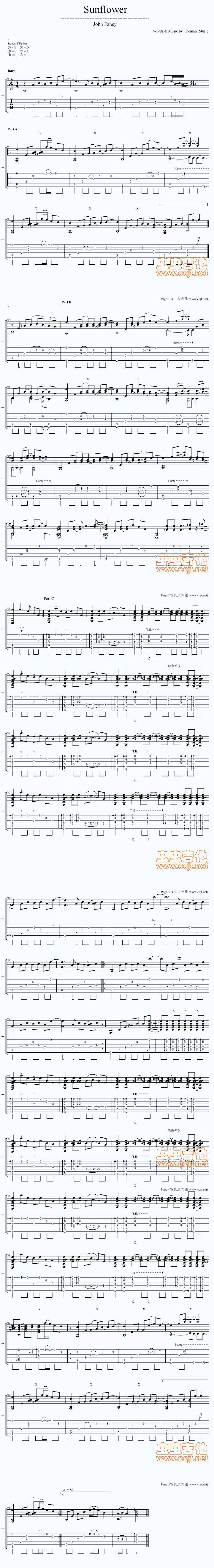 Sunflower吉他谱 