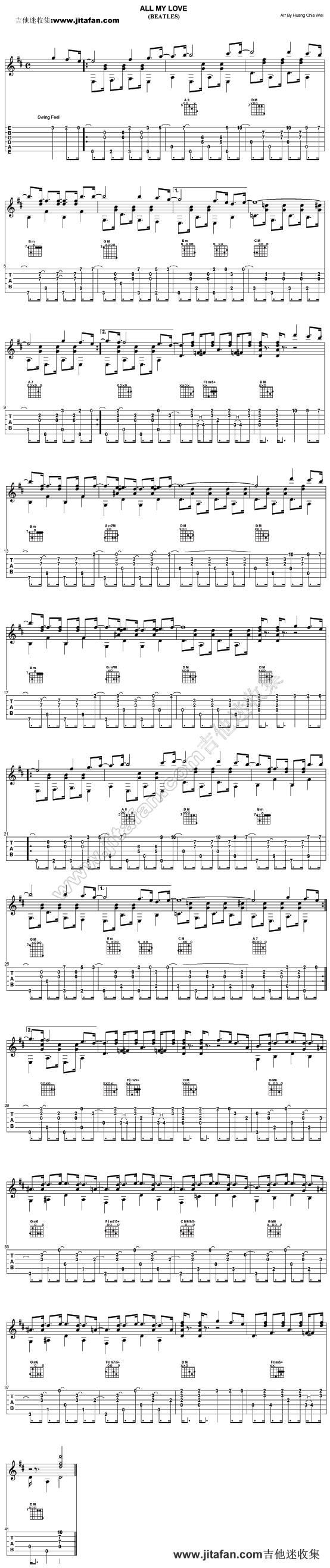 all mylove吉他谱 