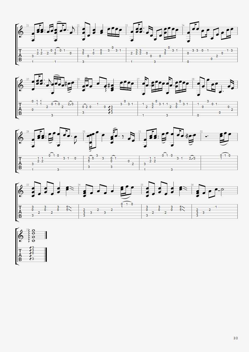 修炼爱情吉他谱_指弹版 
