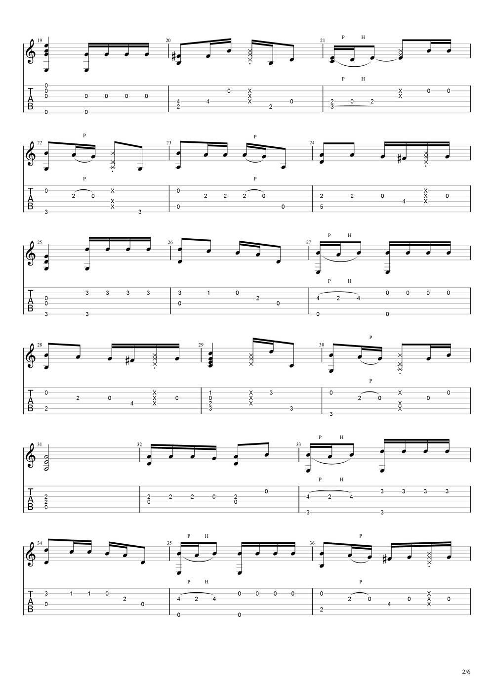 清新的小女孩吉他谱_指弹版