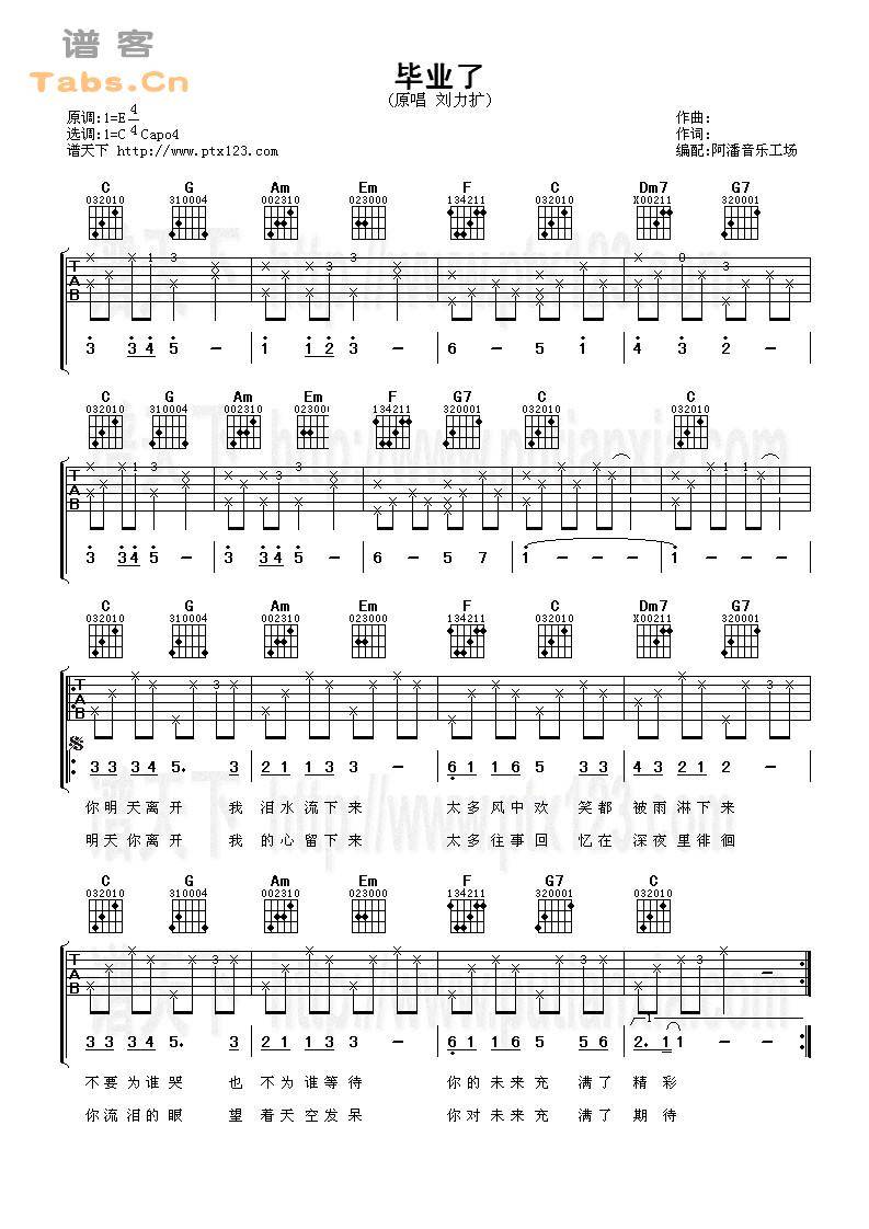 毕业了 完美版	吉他谱