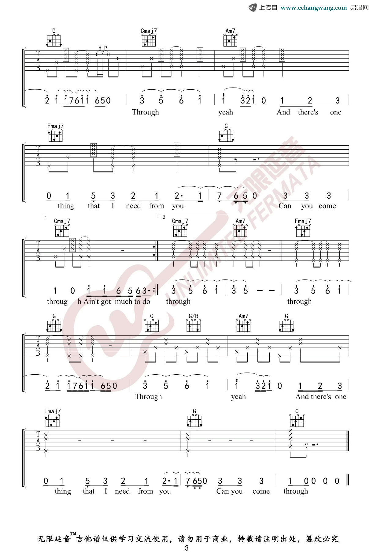 《Comethru》吉他谱 Jeremy Zucker-3