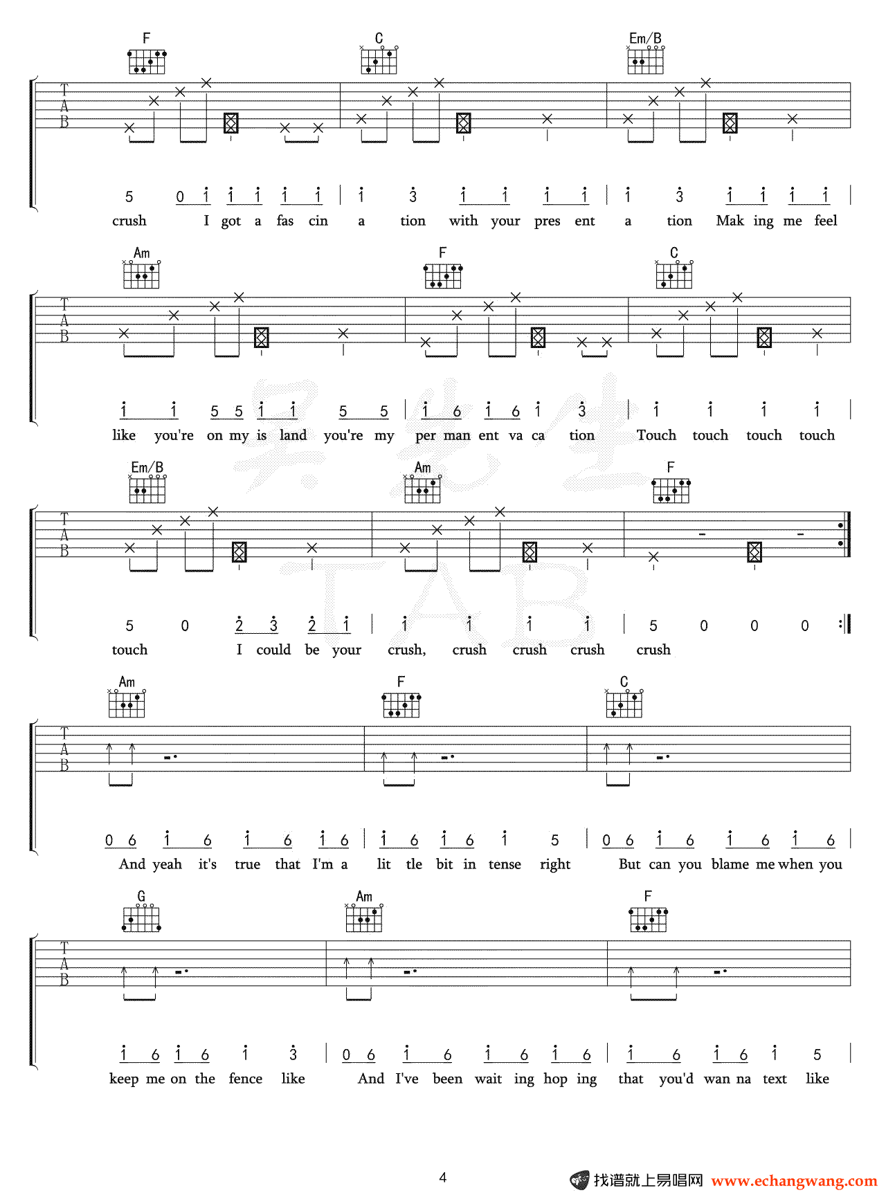 Tessa Violet《Crush》吉他谱4