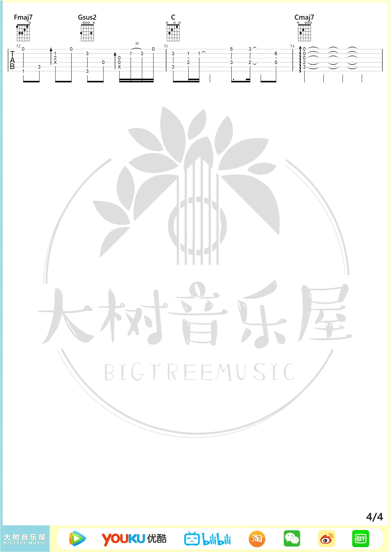 久石让《Summer》指弹吉他谱 独奏教学4