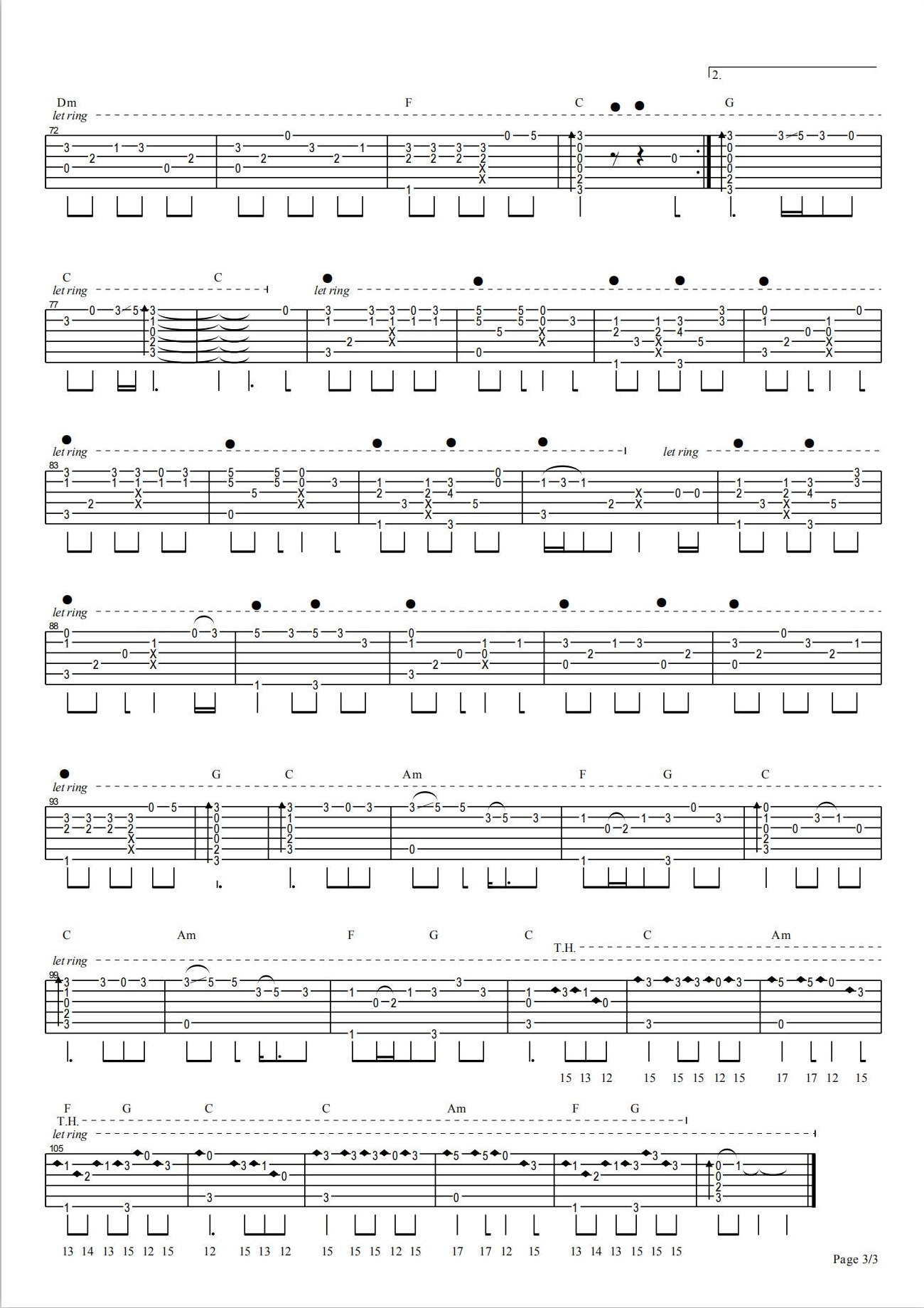 成都指弹谱 吉他独奏谱-3