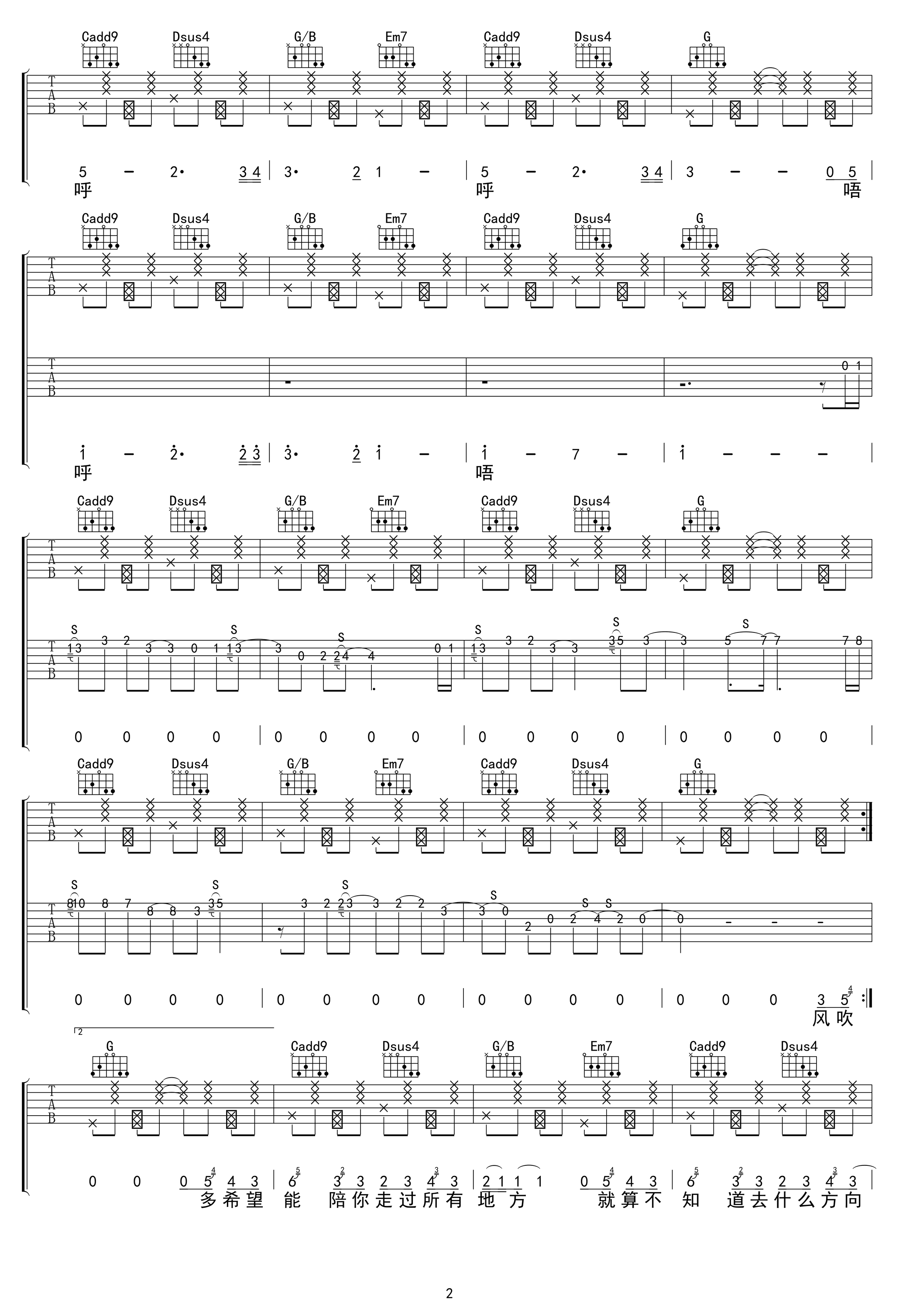 GIFTY《夏风》吉他谱-2