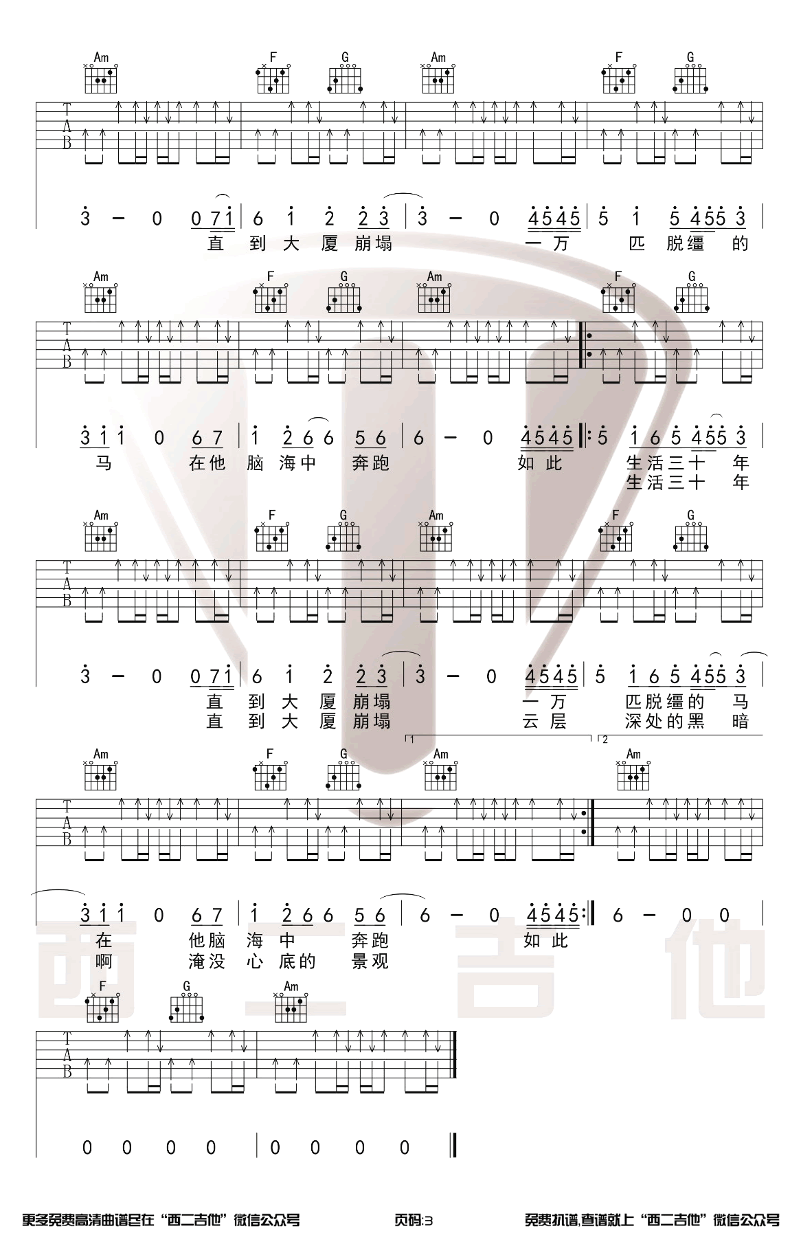 杀死那个石家庄人吉他谱 万能青年旅社-3