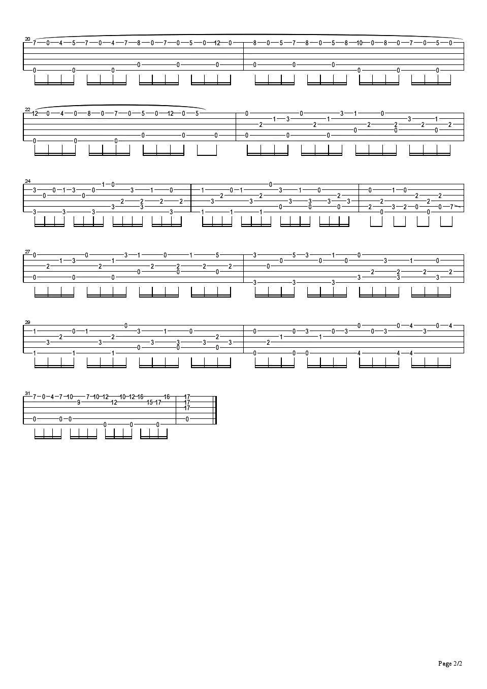 克罗地亚狂想曲指弹谱 吉他独奏谱-2