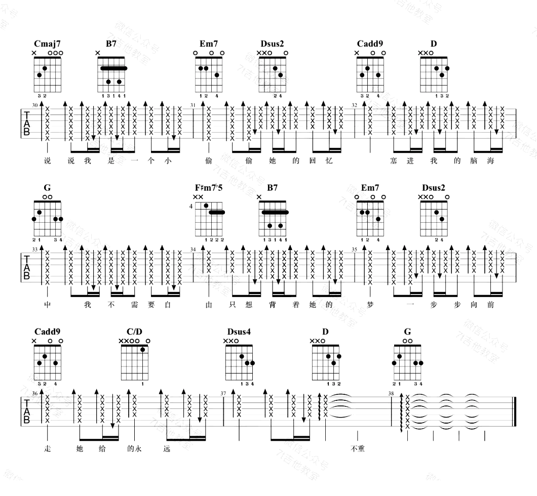 那女孩对我说吉他谱 黄义达-3