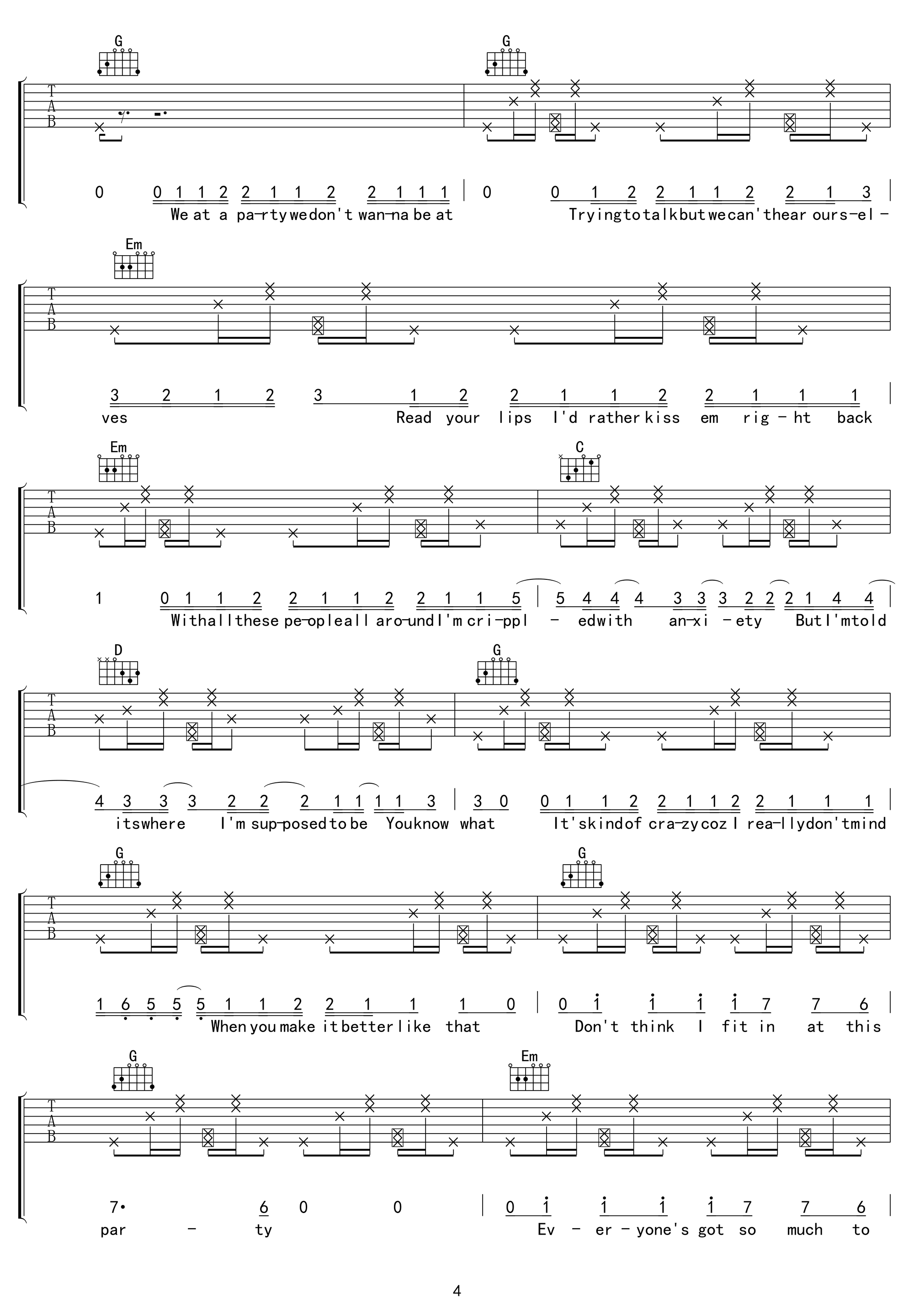 I Don't Care吉他谱 Ed Sheeran-4